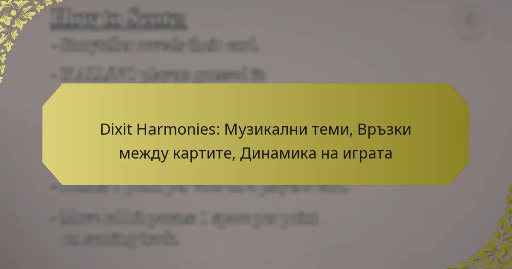 Dixit Harmonies: Музикални теми, Връзки между картите, Динамика на играта