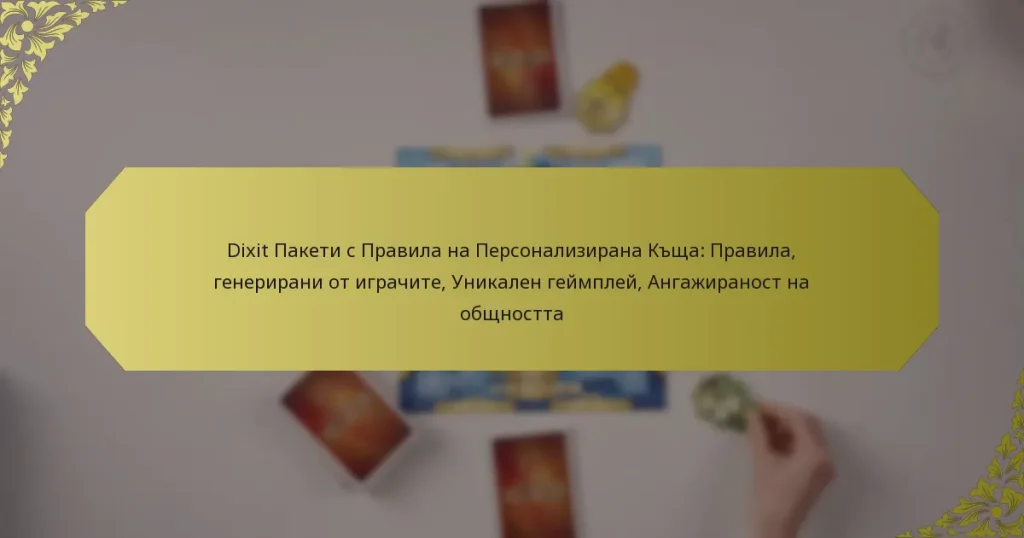 Dixit Пакети с Правила на Персонализирана Къща: Правила, генерирани от играчите, Уникален геймплей, Ангажираност на общността
