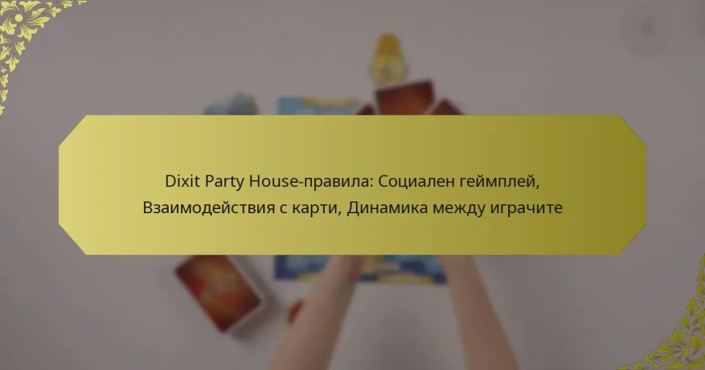 Dixit Party House-правила: Социален геймплей, Взаимодействия с карти, Динамика между играчите