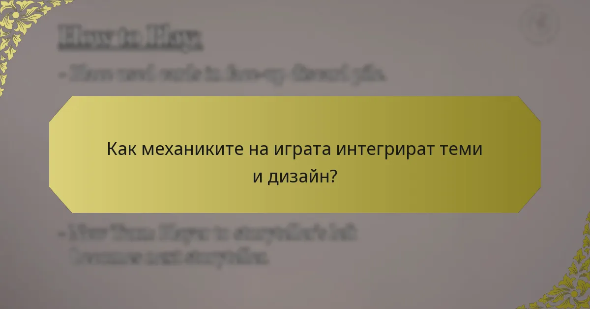 Как механиките на играта интегрират теми и дизайн?