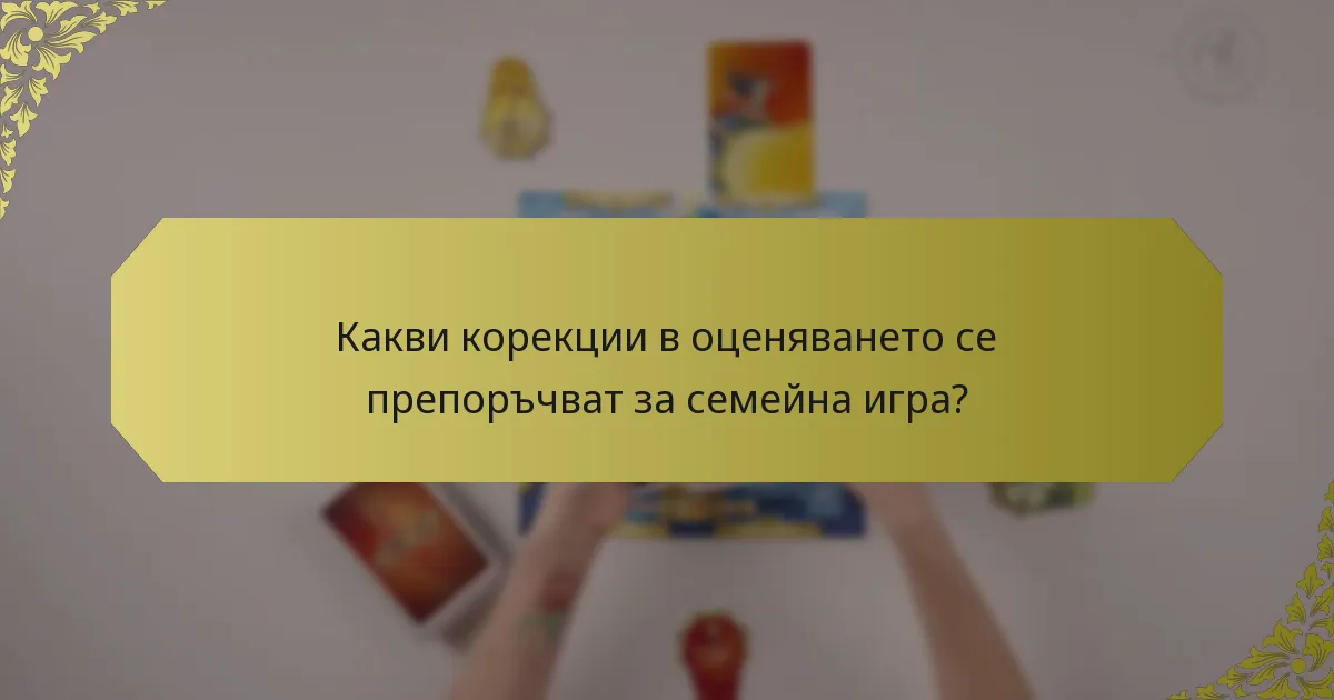 Какви корекции в оценяването се препоръчват за семейна игра?